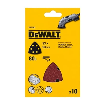 Imagen de DeWalt DT3092 QZ Hoja de lija Delta perforada 93 x mm, grano 80