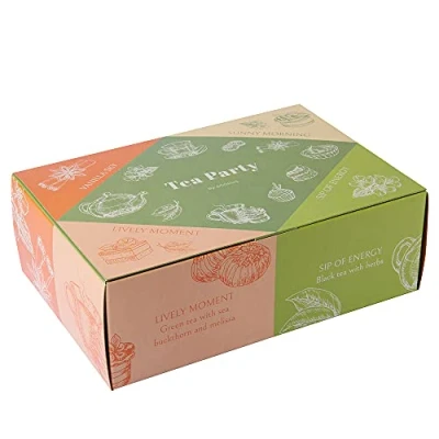 Imagen de ACORUS Juego de Te Caja Regalo Tea Party Set, Surtido Frutas Naturales, Seleccion Tes para con Quatro Sabores Diferentes, 40 Bolsitas Té