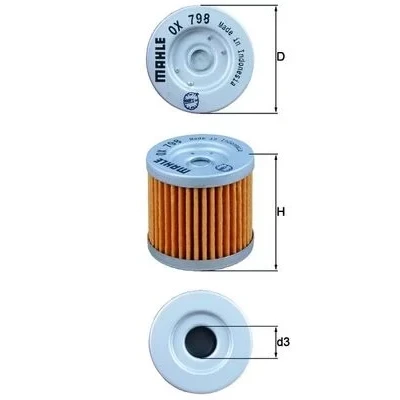 Imagen de MAHLE ORIGINAL OX 798 Filtro de aceite Cartucho filtrante