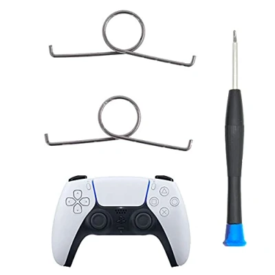 Imagen de MMOBIEL 2 piezas L2 R2 muelles de botón disparo para mando PlayStation 5 PS5 DualSense CFI ZCT1W Destornillador (+) incl.