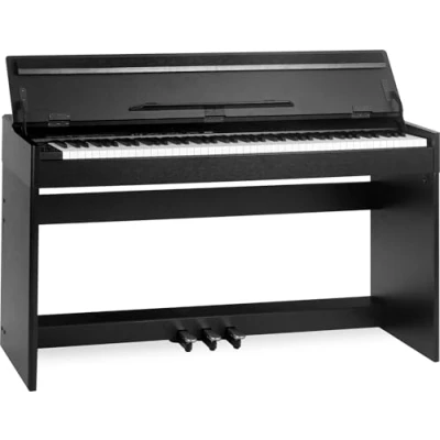 Imagen de McGrey DP 18 WM Piano digital 88 teclas contrapesadas con acción de martillo y dinámica táctil 128 sonidos elèctrico función dual split tapa teclado 3 pedales Blanco mate