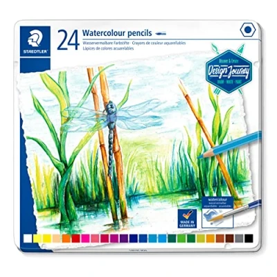 Imagen de STAEDTLER 14610C M24 Design Journey. Caja metálica con 24 lápices acuarelables de colores surtidos.