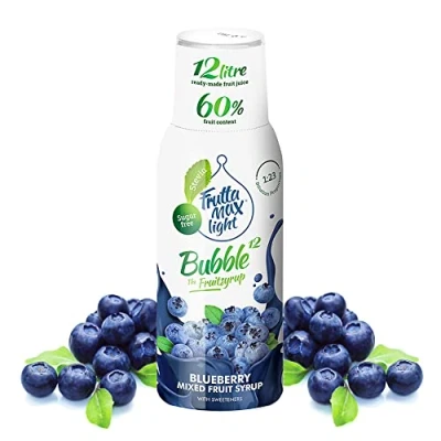 Imagen de Light Bajo en carbohidratos Jarabe de fitness FruttaMax Azúcar Cero Con Stevia 50% contenido fruta 500ml (Arándano Light)