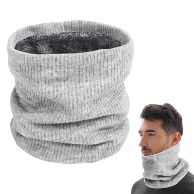 Imagen de Jinlaili Braga de Cuello, Bufanda Círculo Invierno para Hombres Mujeres, a Prueba Viento Invierno, Punto Correr Moto Ciclismo Esquí al Aire Libre (Gris)