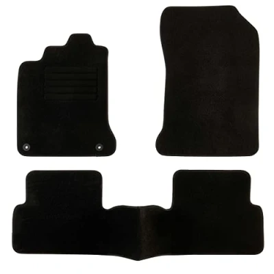 Imagen de DBS 1763619 Alfombrillas de coche A medida para 3 uds. Antideslizante Moqueta en negro 900 g/m² Aspecto terciopelo Modelo Star