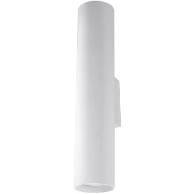 Imagen de SOLLUX lighting Lagos 2 Aplique Diseño Moderno Con Pantalla Cilíndrica, Estilo Industrial Bombilla GU10 Reemplazable, x 40 W Acero Recubrimiento En Polvo, Blanco, 6 8 30 cm