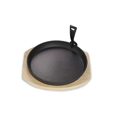 Imagen de ECHTWERK Sartén de hierro fundido, con tabla servir, mango extraíble, ya quemada, apta para horno, barbacoa, barbacoa e inducción, ideal cocinar y diámetro 24 cm