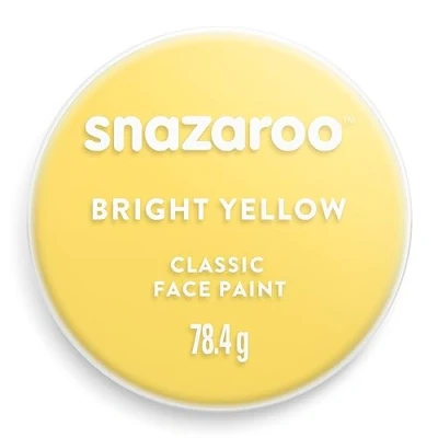 Imagen de Snazaroo Pintura facial y corporal, 75 ml, color amarillo brillante, profesional a base de agua, pastilla aquacolor individual para adultos, niños efectos especiales