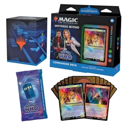 Imagen de Magic The Gathering Mazo de Commander Doctor Who, Paradox Power (mazo 100 Cartas, sobre coleccionista con 2 Cartas Muestra + Accesorios) (Versión en Inglés)