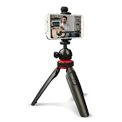 Imagen de DigiPower TP ACT5 Trípode con Mando a Distancia Bluetooth Desmontable para teléfonos móviles, cámaras de acción y DSLR, Color Negro