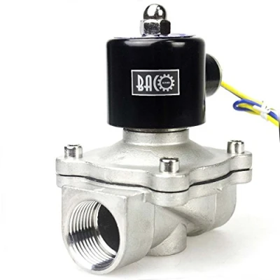 Imagen de BACOENG DC 12V 1&quot; válvula de solenoide eléctrica Acero inoxidable Solenoid Valve para agua aire aceite NC