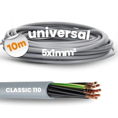 Imagen de Lapp 1119205 10 metros Ölflex Classic 110 cable de control PVC, 5 x 1 mm², con conductor protección verde y amarillo 5G1,0 hilos, núcleos