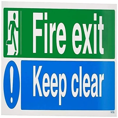 Imagen de Vsafety 14012bj r de salida incendios/Keep Clear Fire Exit Sign, 1 mm plástico rígido, paisaje, 450 x 150