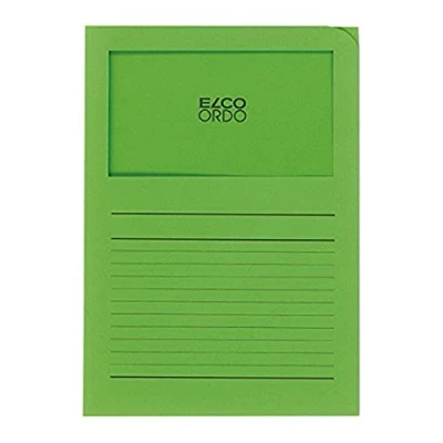 Imagen de Ordo &quot;Classico&quot; Subcarpetas de papel con ventana Verde brillante caja 100