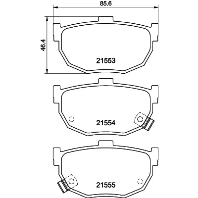 Imagen de HELLA 8DB 355 006 411 Juego de pastillas freno con avisador acústico desgaste HYUNDAI: COUPE, Coupe II, Elantra III Hatchback