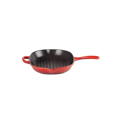 Imagen de Le Creuset Sartén skillet oval grill de hierro fundido, 32 cm, Apto para todas las fuentes calor, incluso inducción, Cereza, 20194320600422