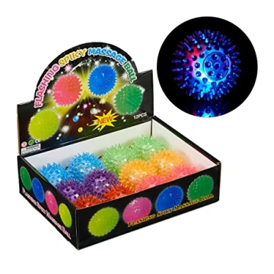 Imagen de Relaxdays Pack de 12 Pelotas Masaje con Luz Led, Goma, , 6,5 cm, Multicolor (10024328) color/modelo surtido