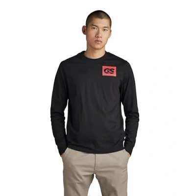 Imagen de G STAR RAW GS back gr r t ls, Camisetas para Hombre, Negro (dk black D23995 C336 6484), M