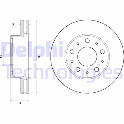 Imagen de DELPHI BG9180C Disco de freno 300 32 5 ventilado revestido sin procesar cojinete rueda, anillo sensor ABS FIAT: Ducato III Furgón