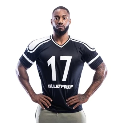 Imagen de Met X T Shirt de Estilo Football Oversize (Negro Blanco, 3XL)