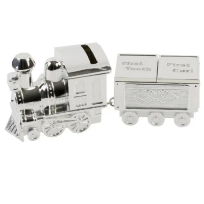 Imagen de Bambino CG404 Hucha chapada en Plata, diseño de Tren