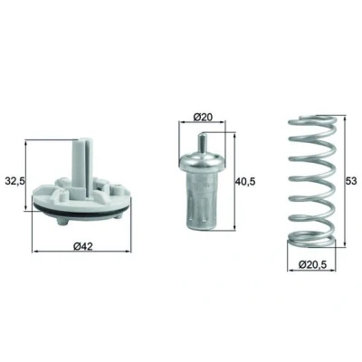 Imagen de MAHLE ORIGINAL TX 183 80D Termostato, refrigerante 80 42 con junta VOLKSWAGEN: GOLF 6, Touran I, Passat B6 Berlina, SEAT: Ibiza 4, 4 Sportcoupe
