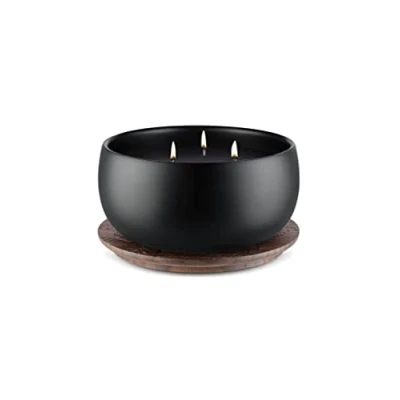 Imagen de Alessi The Five Season MW62L 5 B Vela Perfumada Base Vegetal, Grande Eucalipto, Rosa y Patchouli, Shhh, Cera, Porcelana,Madera de Fresno, Negro, 1270