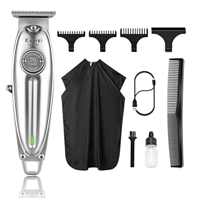 Imagen de Kemei cortadora de pelo profesional para hombre, barba eléctrica grado peluquería, solución aseo inalámbrica todo en uno Regalos el Día del Padre