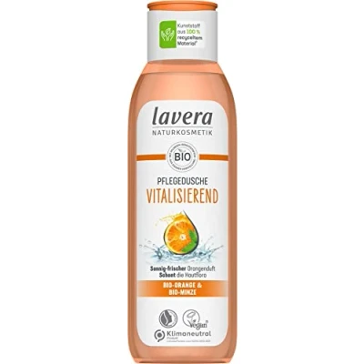 Imagen de lavera Gel de ducha revitalizante naranja orgánica y menta cosmética natural vegano pH neutro Limpia especialmente suavemente 1 x 250 ml