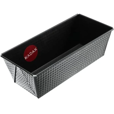 Imagen de KADAX molde rectangular de hojalata, para tarta real con capa antiadherente, pan, tartas, cuadrado (25,5 x 12 cm, negro)