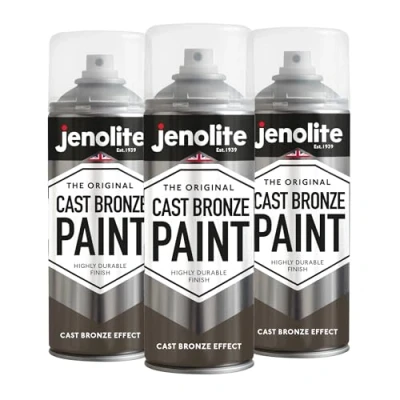 Imagen de JENOLITE Pintura en aerosol de efecto fundido bronce crea el aspecto y la sensación real mayoría las superficies 3 x 400ml