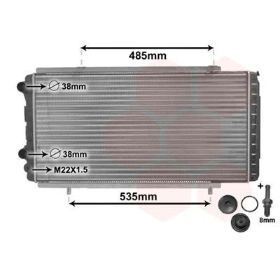 Imagen de VAN WEZEL *** IR PLUS 40002150 Radiador, refrigeración del motor Aluminio 790 415 35 con accesorios Aletas unidas mecánicamente