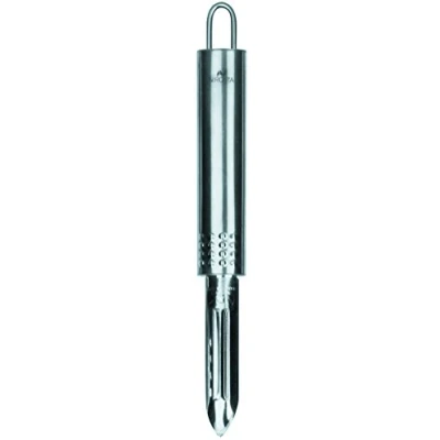 Imagen de Fackelmann OPAL pelador recto para patatas y verduras, giratorio de frutas, acero inoxidable, 19,5 x 2 1,5 cm, color plateado