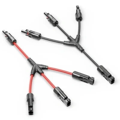 Imagen de deleyCON Cable Solar Y Adaptador 3/1 4mm² Enchufe PV4 / T Adapter IP68 1500V (M/FFF, F/MMM) Para Sistema Solar, Panel PV, Fotovoltaico (30cm)