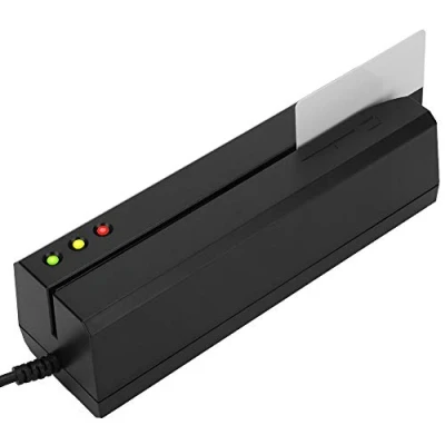 Imagen de lector de tarjetas banda magnética USB, escritor USB 3 pistas crédito POS Magstripe para mini MSR605X Swiper