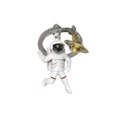 Imagen de O meta[l]morphose METALMORPHOSE MTM10A Llavero de globo helio dorado letra A con encanto plateado, Blanco, Dorado, 32, Astronauta