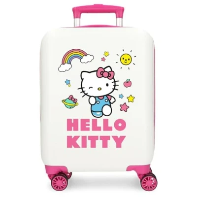Imagen de Hello Kitty You Are Cute Maleta de Cabina Blanco 33x50x20 cms Rígida ABS Cierre combinación Lateral 28,4L 2 kgs 4 Ruedas Dobles Equipaje Mano