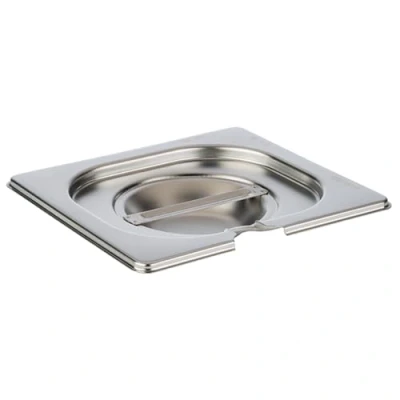 Imagen de APS 81692 GN 1/6 tapa con hueco para cuchara, acero inoxidable, dimensiones 160 x 175 mm/altura 30 mm