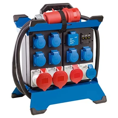Imagen de as Schwabe STECKY DUO 4 distribuidor de corriente portátil (conector CEE 400 V/32 A/5 pines, 6 x Schuko, 2 16 A, 32 USB, adaptador móvil, interior y exterior,