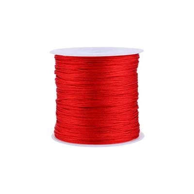 Imagen de MAGT Rattail Satin Nylon Trim Cord, 100M x 0.8mm Chinese Nudo Cordtail Ratón Macrame Shamballa Hilo Rojo