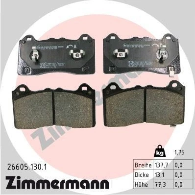 Imagen de ZIMMERMANN 26605.130.1 Juego de pastillas freno con avisador acústico desgaste FORD: Focus Mk4 Hatchback, Turnier
