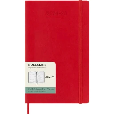 Imagen de Moleskine Weekly Planner 2024 2025, Agenda Semanal 18 Meses 2025 Con Espacio Para Notas, Tapa Blanda y Cierre Elástico, Formato Grande 13 x 21 cm, Color Rojo Escarlata
