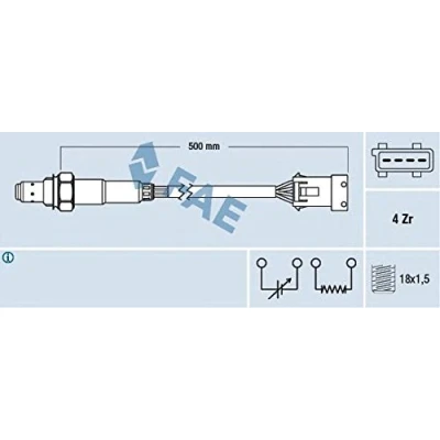 Imagen de FAE 77232 Sonda lambda térmico OPEL: Vectra C Berlina, CC, SAAB: 9 3 Cabrio, Familiar, VOLVO: XC70 I Cross Country, V70