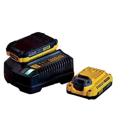 Imagen de STANLEY FATMAX SFMCB12D2 QW Paquete de 2 baterías V20 18V li ion 2AH y cargador 2A