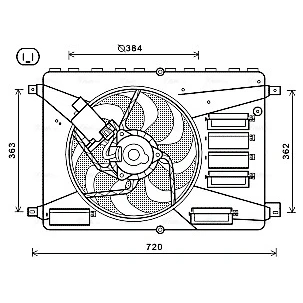Imagen de PRASCO FD7556 Ventilador de Radiador 384 FORD: S Max Mk1, MONDEO 4 Stufenheck,