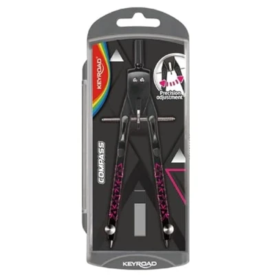 Imagen de KEYROAD Compás de metal / 1 pieza/multicolor/compás escolar/brújula ideal para la escuela/compás ajuste rápido