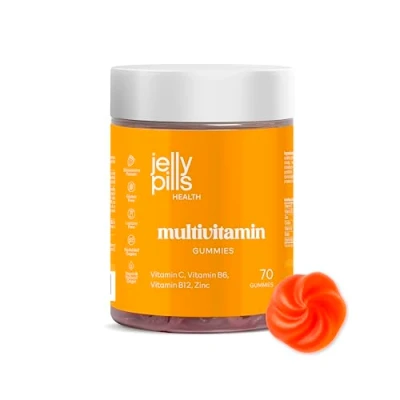 Imagen de Jelly Pills® Gominolas Multivitaminas y Minerales Sin azúcares añadidos 70 Gummies sabor Fresa Todas las Vitaminas A B C D E Biotina Ácido Fólico Zinc Yodo Magnesio Cromo Mujeres Hombres