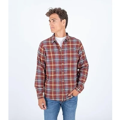 Imagen de Hurley Portland Organic Flannel SS Camisa, Cheroke, M para Hombre