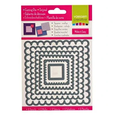 Imagen de Vaessen Creative &quot;Squares Scallop Shape Cutting Dies, Steel, Black