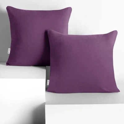 Imagen de DecoKing 2 Fundas de Almohada 80 x cm, algodón, con Cremallera, Color Ciruela ámbar
